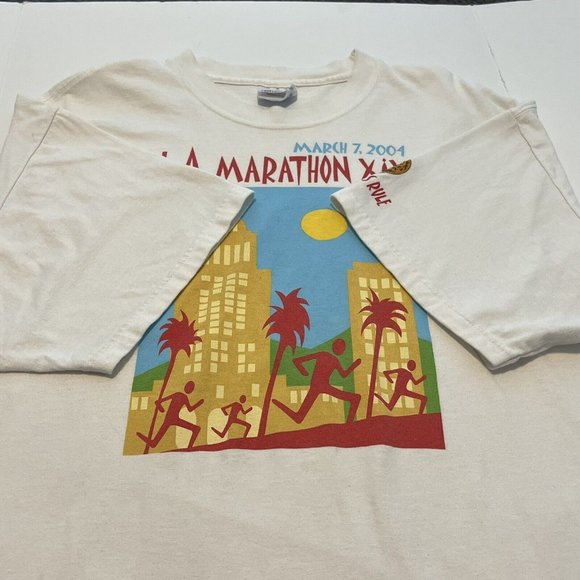 Los Angeles Marathon XIX 2004 Volunteer Shirt Hanes Tag Almost Vintage Size XL - Picture 15 of 16